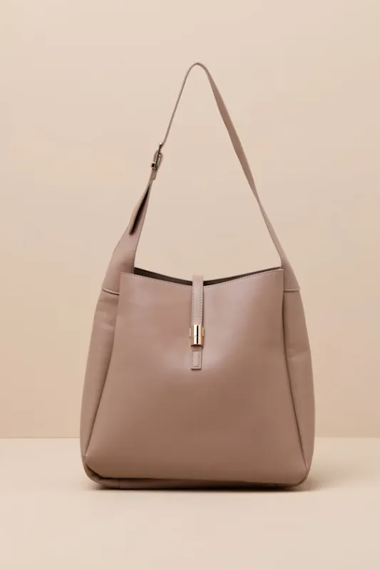 Yara Taupe Shoulder Bag sold by Lulus