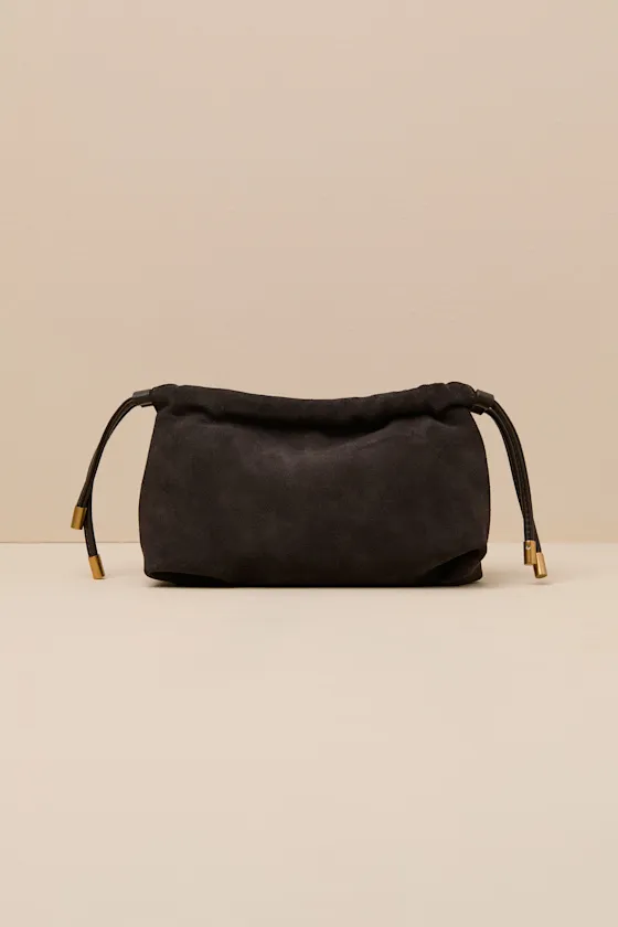 Cleo Dark Brown Suede Leather Chain Strap Handbag sold by Lulus product image thumbnail 3