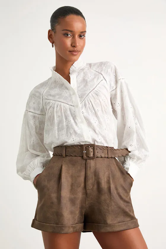 Arlana White Cotton Eyelet Embroidered Long Sleeve Top sold by Lulus product image thumbnail 2