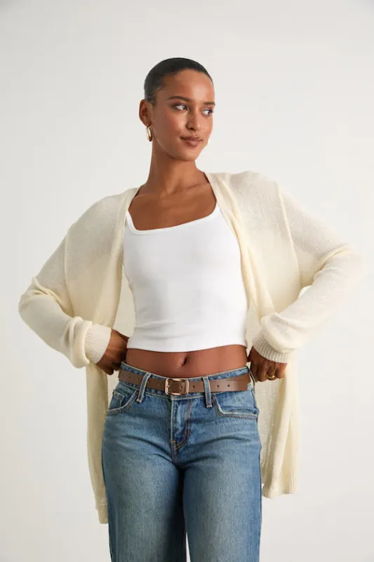 Clean Aesthetic Cream Knit Cardigan Sweater sold by Lulus