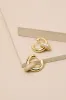 Tulia 14KT Gold Rhinestone Double Hoop Earrings sold by Lulus