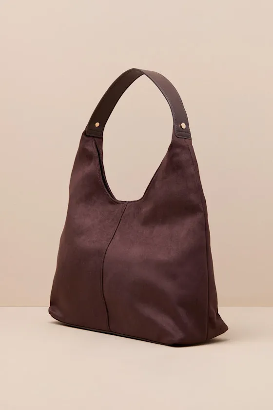 Tammy Chocolate Brown Suede Shoulder Bag sold by Lulus product image thumbnail 2