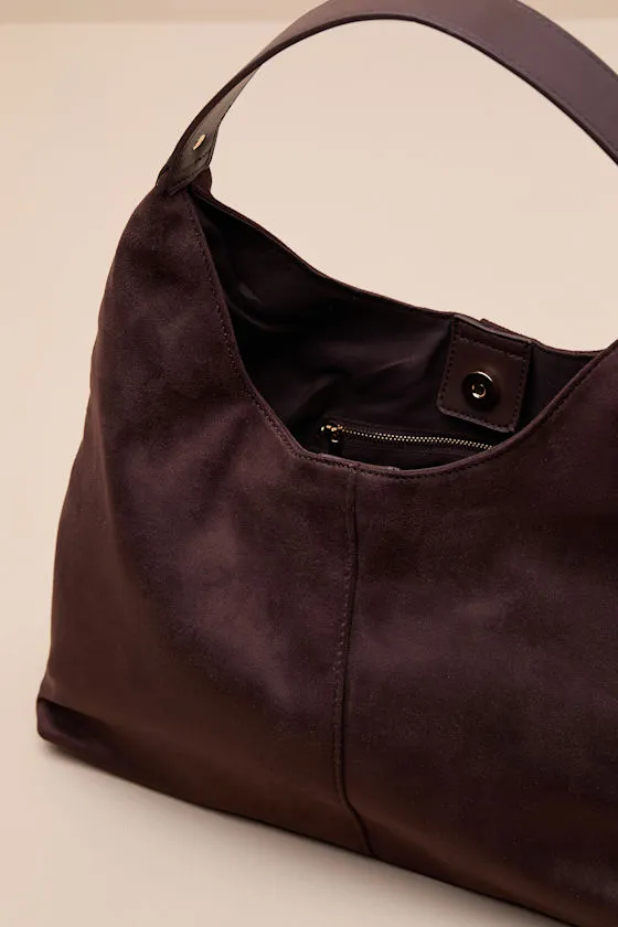 Tammy Chocolate Brown Suede Shoulder Bag sold by Lulus product image thumbnail 4