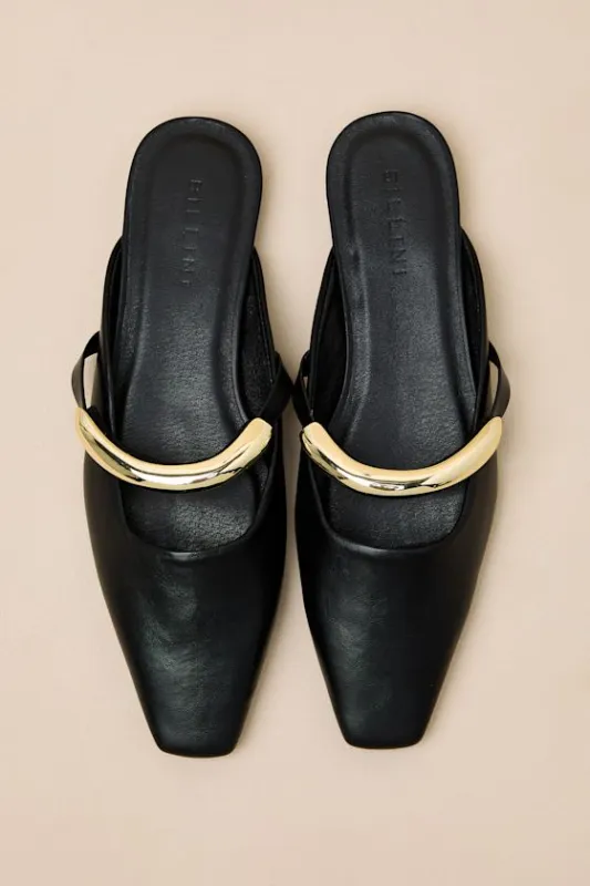 Mercer Black Mule Flats sold by Lulus