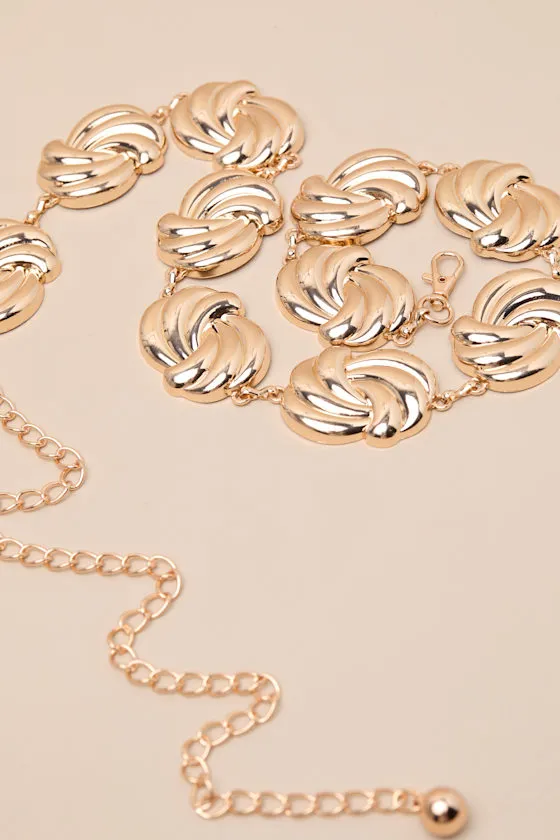 Ramzey Gold Knotted Chain Belt sold by Lulus product image thumbnail 2