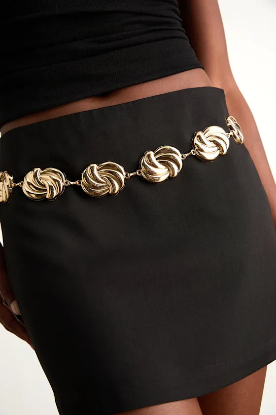 Ramzey Gold Knotted Chain Belt sold by Lulus product image thumbnail 3