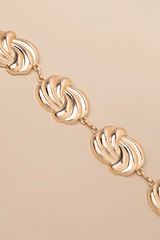 Ramzey Gold Knotted Chain Belt sold by Lulus product image thumbnail 4