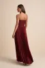 Damira Rust Satin Pleated Strapless Maxi Dress sold by Lulus
