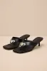 Janae Black High Heel Thong Slide Sandals sold by Lulus