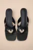 Janae Black High Heel Thong Slide Sandals sold by Lulus