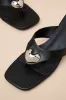 Janae Black High Heel Thong Slide Sandals sold by Lulus