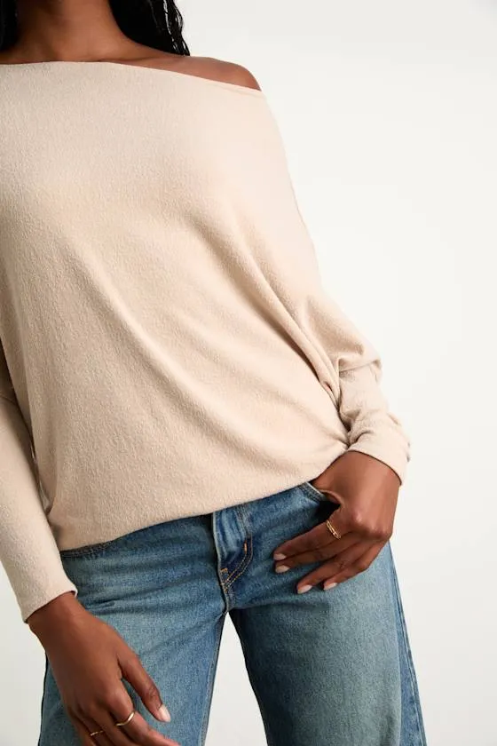 Verla Beige Dolman Sleeve Sweater Top sold by Lulus product image thumbnail 2