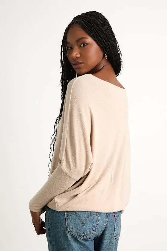 Verla Beige Dolman Sleeve Sweater Top sold by Lulus product image thumbnail 3