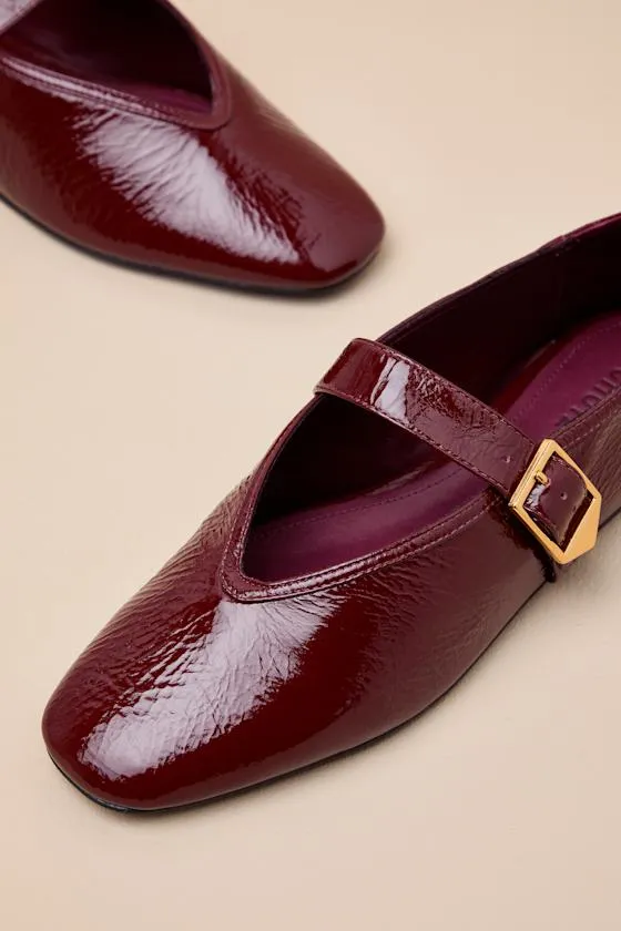 Courtney Red Patent Leather Buckle Ballet Flats sold by Lulus product image thumbnail 3