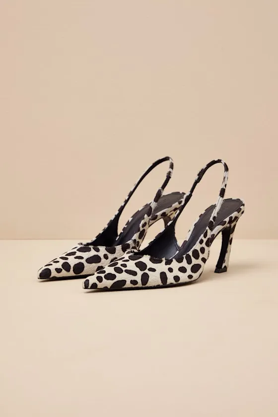 Lexi Wild White and Black Calf Hair Slingback Pumps sold by Lulus product image thumbnail 2