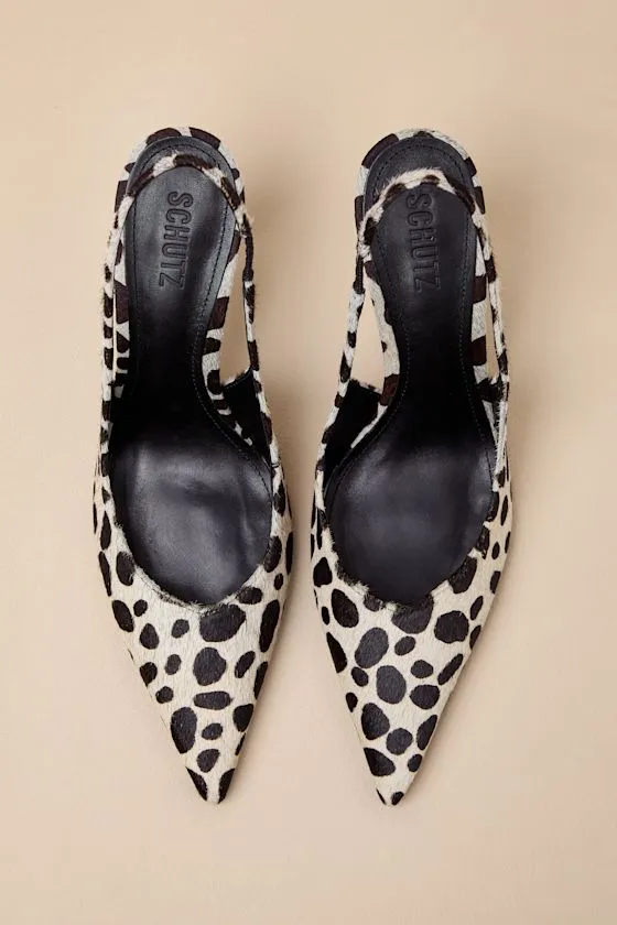 Lexi Wild White and Black Calf Hair Slingback Pumps sold by Lulus product image thumbnail 4