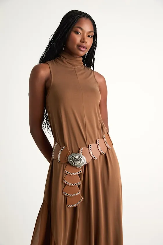 Annie Light Brown Chunky Concho Belt sold by Lulus product image thumbnail 3