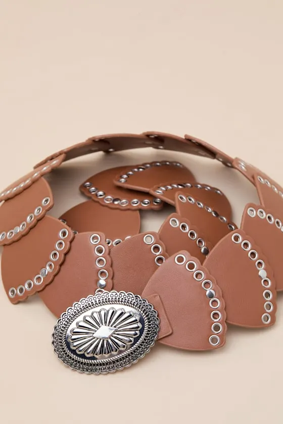 Annie Light Brown Chunky Concho Belt sold by Lulus product image thumbnail 4