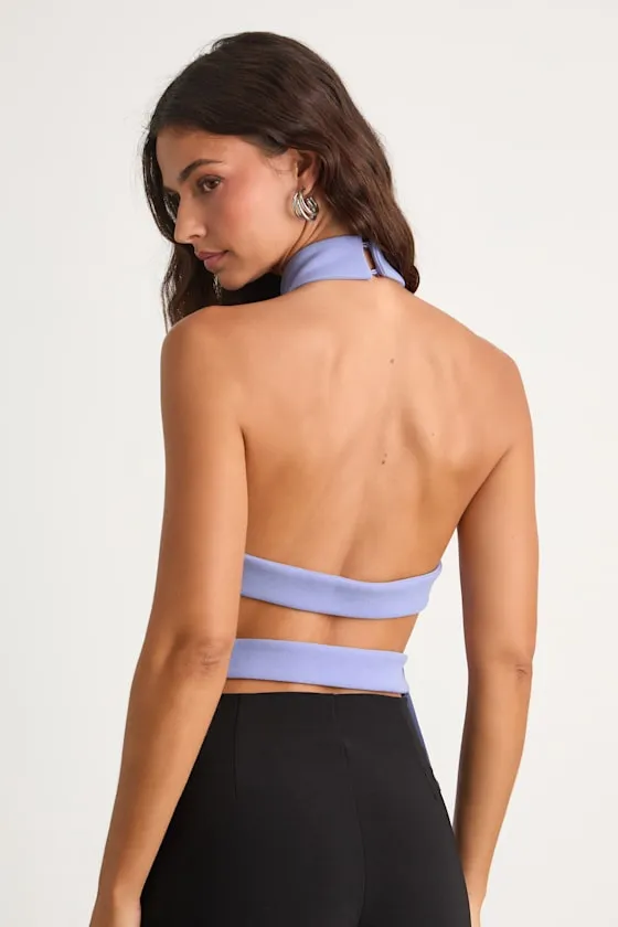 Ilenia Periwinkle Strappy Halter Top sold by Lulus product image thumbnail 3