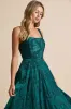 Loira Emerald Burnout Jacquard Lace-Up Midi Dress sold by Lulus