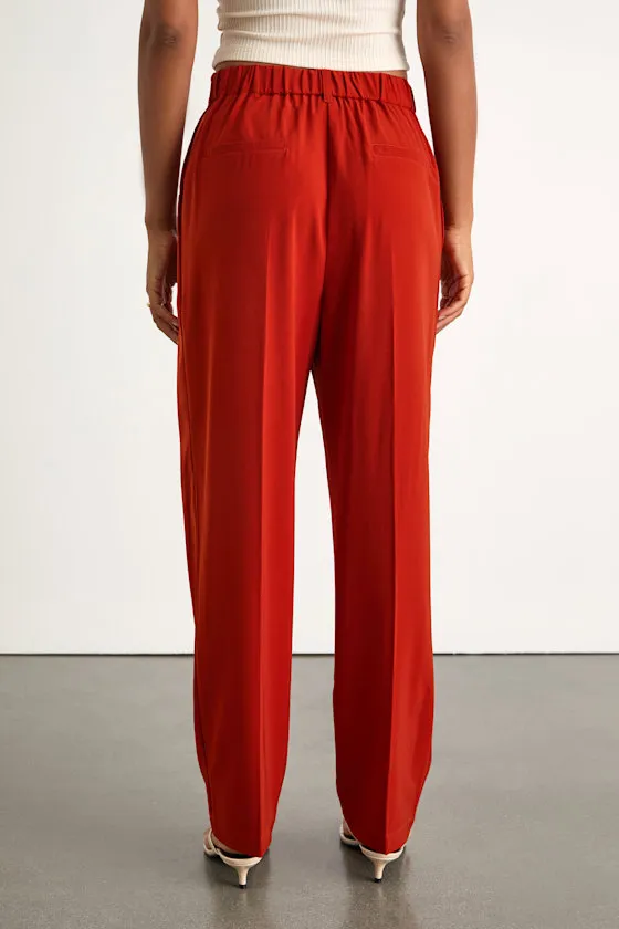 Sophisticated Company Rust Red Straight Leg Trouser Pants sold by Lulus product image thumbnail 3