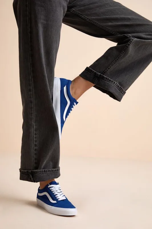 Old Skool True Blue Lace-Up Sneakers sold by Lulus