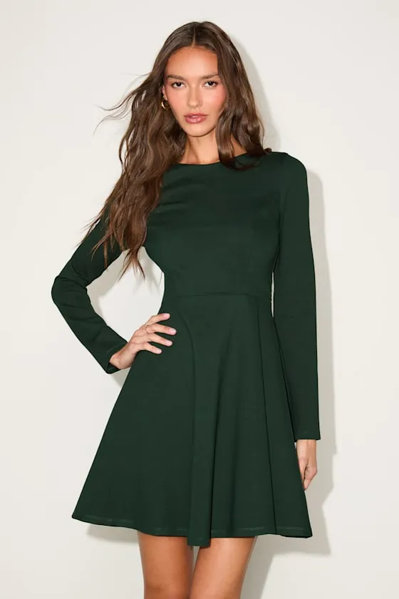 Forever Chic Dark Green Long Sleeve Dress sold by Lulus product image thumbnail 2
