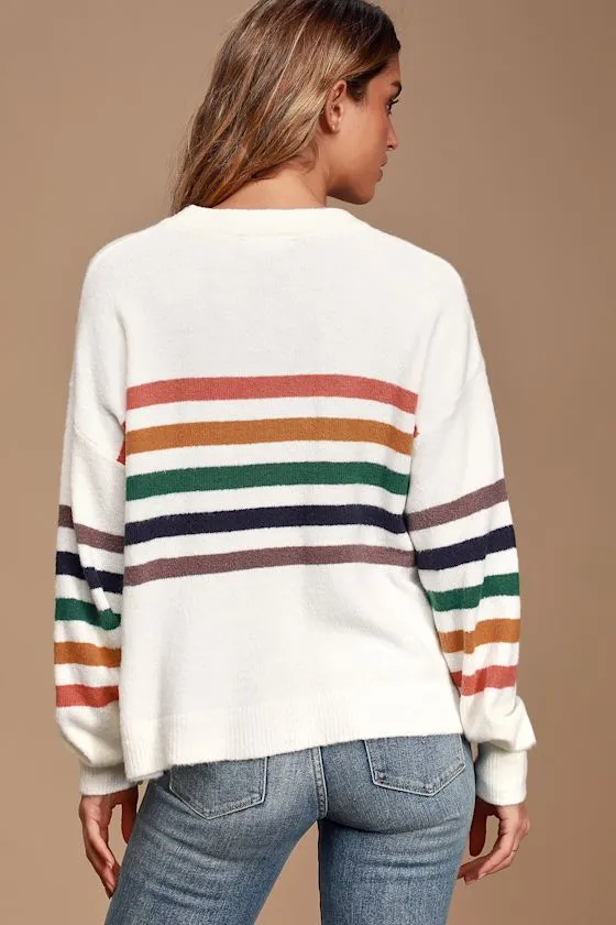 Heart to Heart Ivory Multi Striped Sweater sold by Lulus product image thumbnail 2