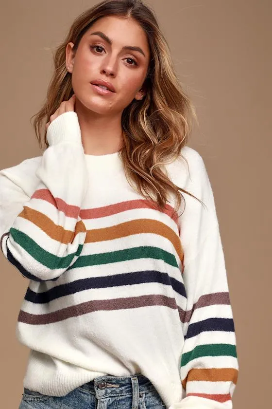 Heart to Heart Ivory Multi Striped Sweater sold by Lulus product image thumbnail 4