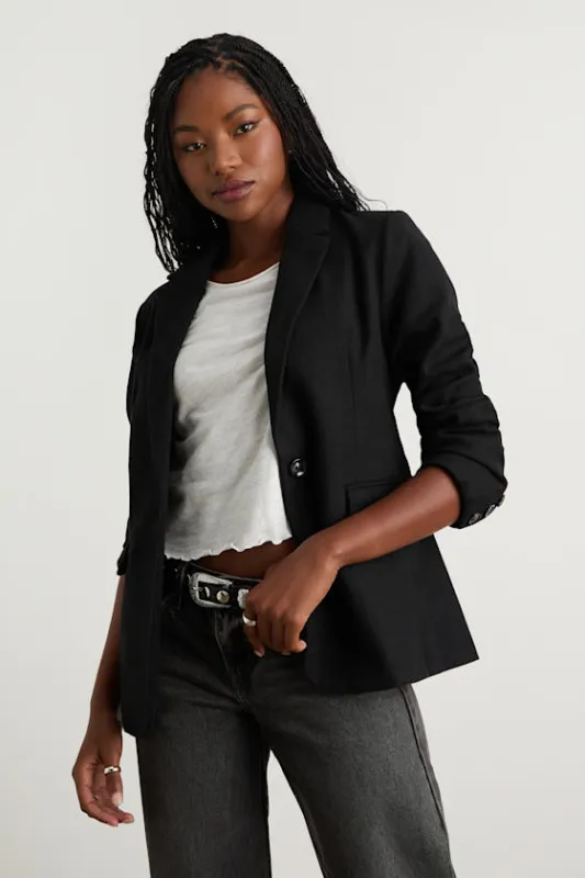 Sophisticated Chic Black Tweed Blazer sold by Lulus