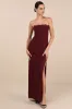 Memorably Iconic Burgundy Strapless Lace Bustier Maxi Dress sold by Lulus