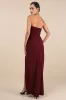 Memorably Iconic Burgundy Strapless Lace Bustier Maxi Dress sold by Lulus