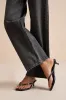 Massima Black Croc-Embrossed Kitten Heel Thong Sandals sold by Lulus