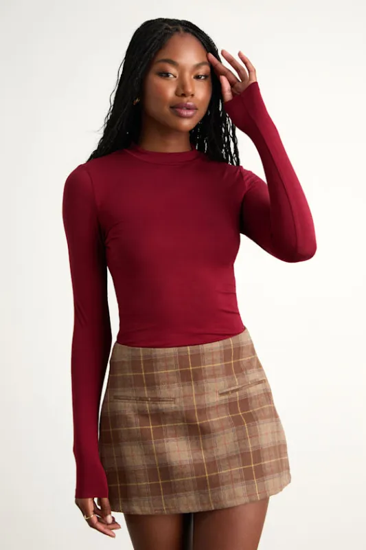 Anything is Posh-ible Dark Red Top made by Lulus