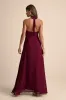 Cammie Burgundy Halter Neck Ruched Maxi Dress sold by Lulus
