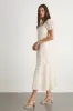 Elfrieda Cream Floral Embroidered Puff Sleeve Midi Dress sold by Lulus