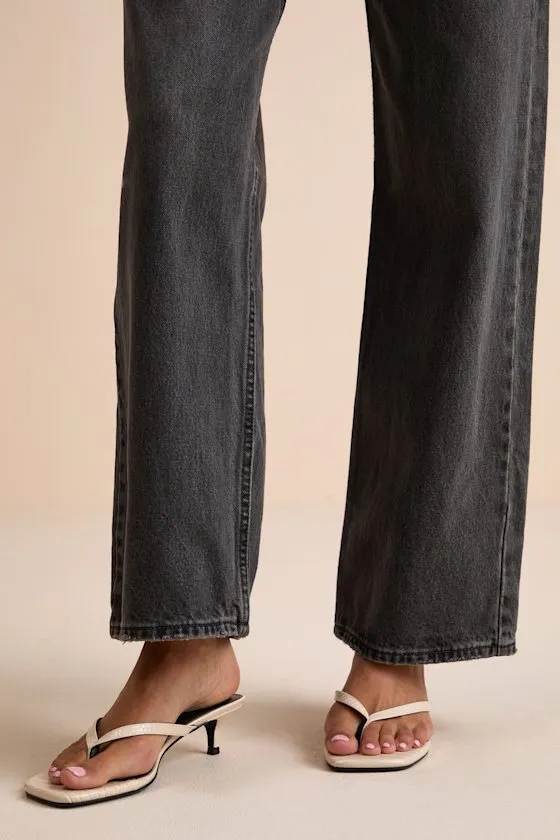 Massima Bone Croc-Embrossed Thong Kitten Heel Sandals sold by Lulus