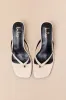 Massima Bone Croc-Embrossed Thong Kitten Heel Sandals sold by Lulus