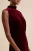 Classic Elegance Wine Red Velvet Sleeveless Mock Neck Maxi Dress sold by Lulus