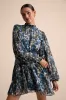 Andie Blue Multi Abstract Floral Mock Neck Mini Dress sold by Lulus