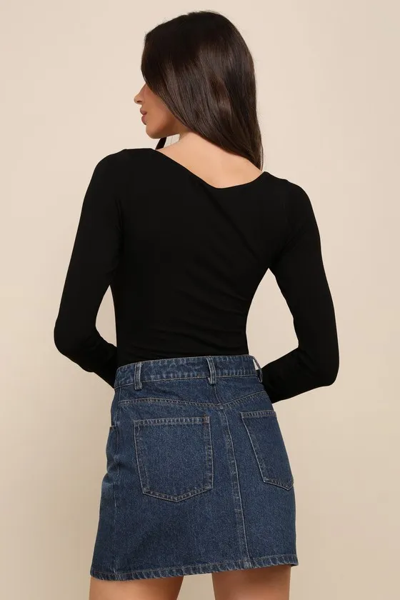 Easily Loved Black Long Sleeve Bodysuit sold by Lulus product image thumbnail 2
