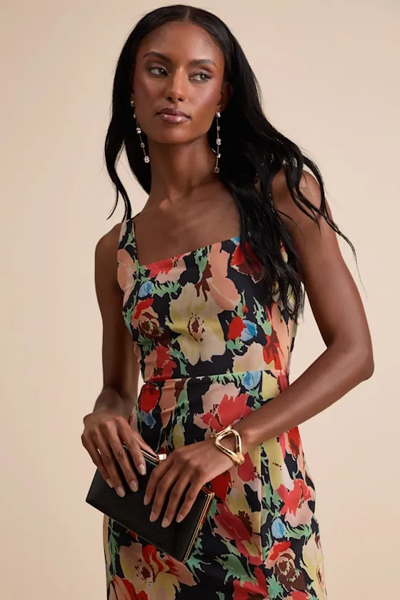 Miya Black Multi Floral Sleeveless Maxi Dress sold by Lulus product image thumbnail 2