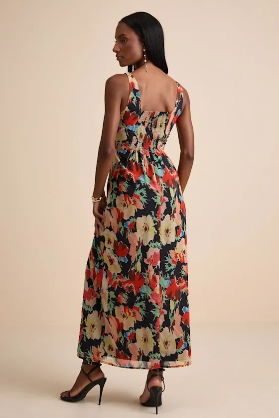 Miya Black Multi Floral Sleeveless Maxi Dress sold by Lulus product image thumbnail 3