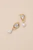 Yasmine Gold Rhinestone Pearl Drop Earrings sold by Lulus