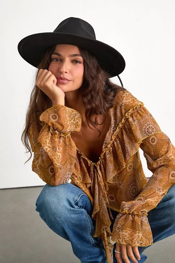 Lexie Black Felt Fedora Hat sold by Lulus