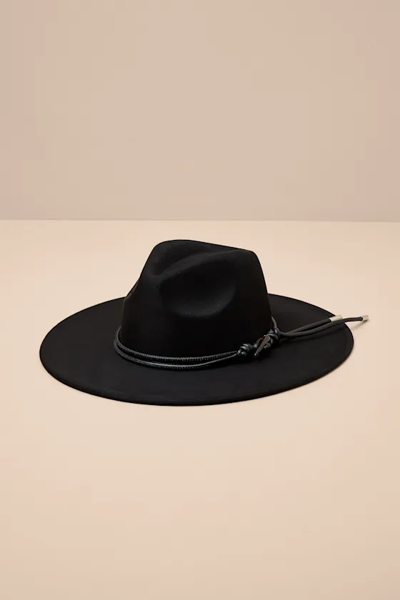 Lexie Black Felt Fedora Hat sold by Lulus product image thumbnail 2