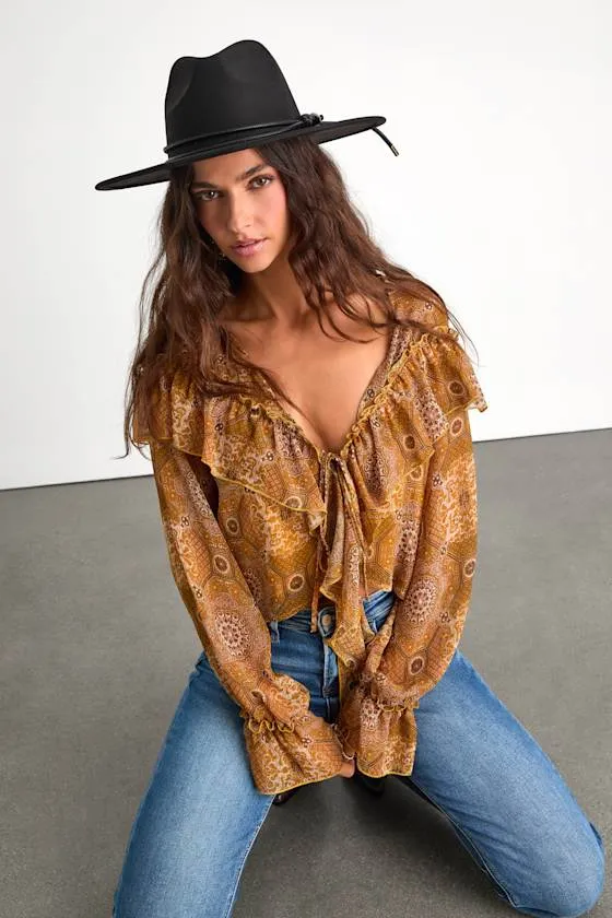 Lexie Black Felt Fedora Hat sold by Lulus product image thumbnail 3