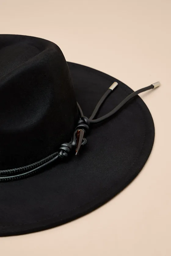Lexie Black Felt Fedora Hat sold by Lulus product image thumbnail 4