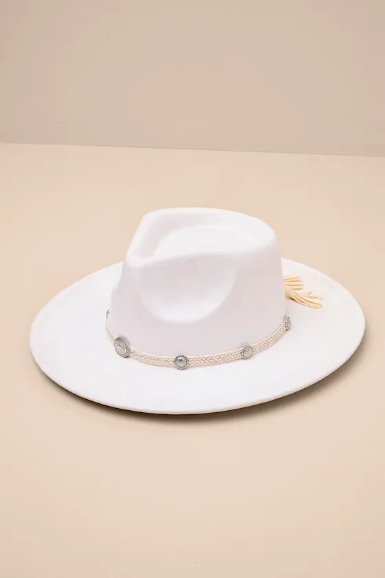 Rexana White Braided Concho Western Hat sold by Lulus product image thumbnail 2