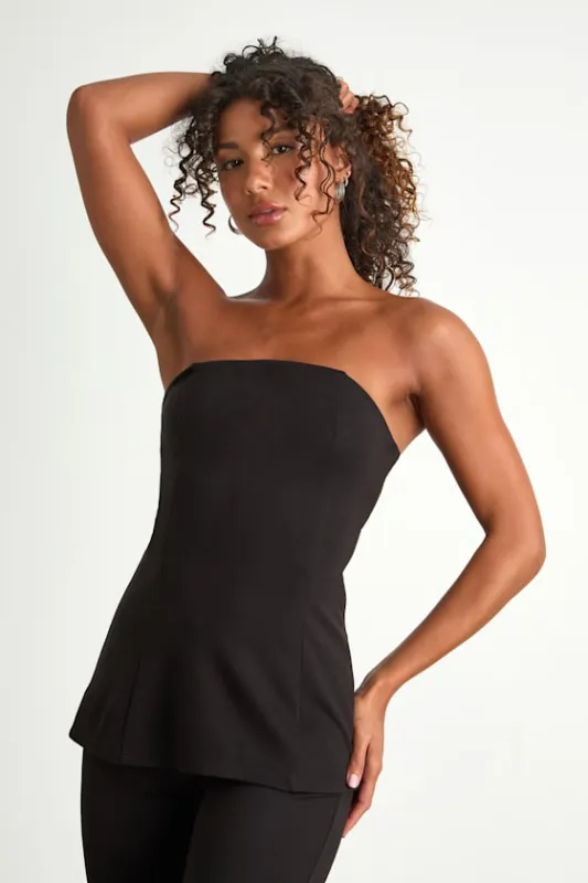 Scarlett Black Strapless Longline Top sold by Lulus